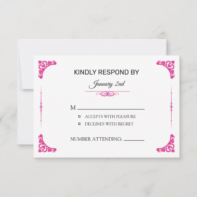 RSVP-Hochzeitkarte RSVP Karte (Vorderseite)