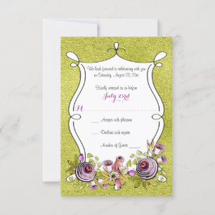 RSVP-Hochzeitkarte   Whimsisches Wasserfarben Flor Einladung