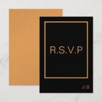 RSVP-Hochzeitskarte für Schwarz und Orange