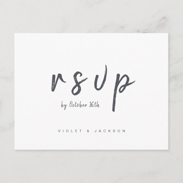 RSVP-Hochzeitskritik Einladungspostkarte (Vorderseite)