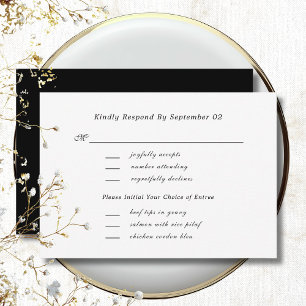 RSVP-Hochzeitsmenü für Schwarzes Skript