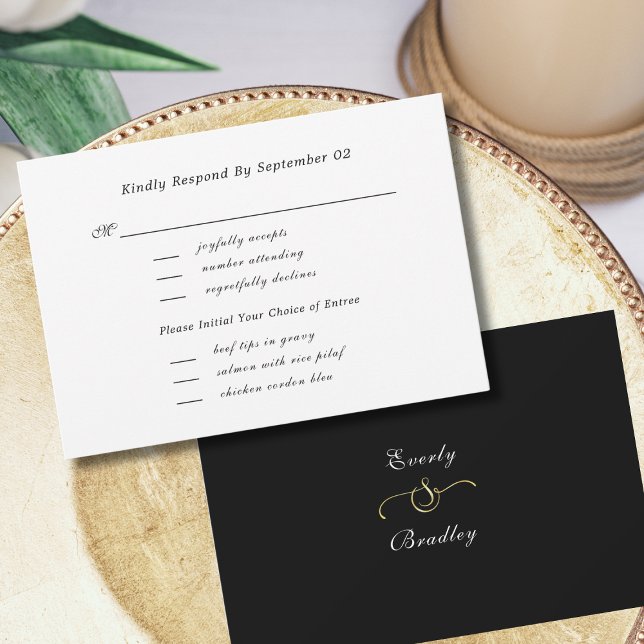RSVP-Hochzeitsmenü für Schwarzes Skript (Von Creator hochgeladen)