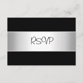 RSVP-Karte Alle Ereignisse Elegantes Schwarzes Lic RSVP Karte