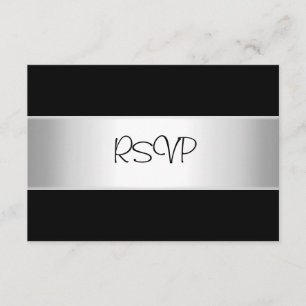 RSVP-Karte Alle Ereignisse Elegantes Schwarzes Lic RSVP Karte