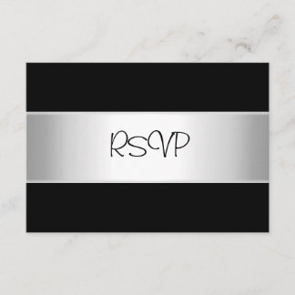 RSVP-Karte Alle Ereignisse Elegantes Schwarzes Lic RSVP Karte