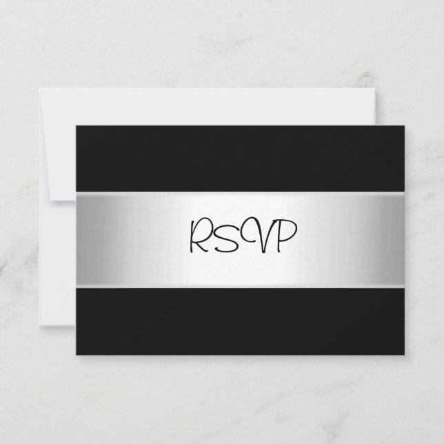 RSVP-Karte Alle Ereignisse Elegantes Schwarzes Lic RSVP Karte (Vorderseite)
