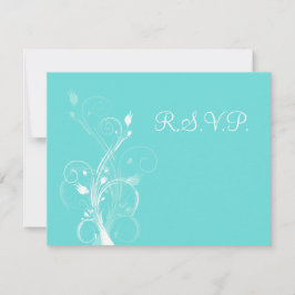 RSVP-Karte Aqua Blau und Weiß Einladung