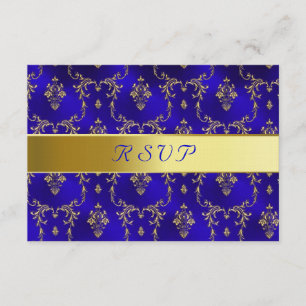 RSVP-Karte - Blau und Gold RSVP Karte