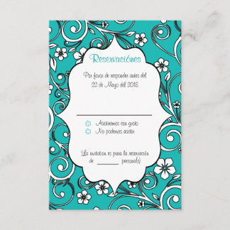 RSVP-Karte "Blau und Schwarz" Einladung