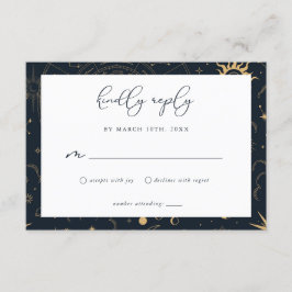 RSVP-Karte "Celestial Sun and Moon Stars" Begleitkarte