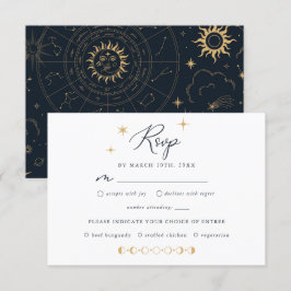 RSVP-Karte "Celestial Sun and Moon Stars" Begleitkarte