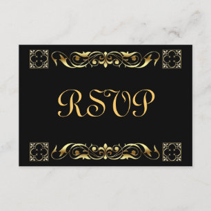 RSVP-Karte des Kaisers aus schwarzem Glas RSVP Karte