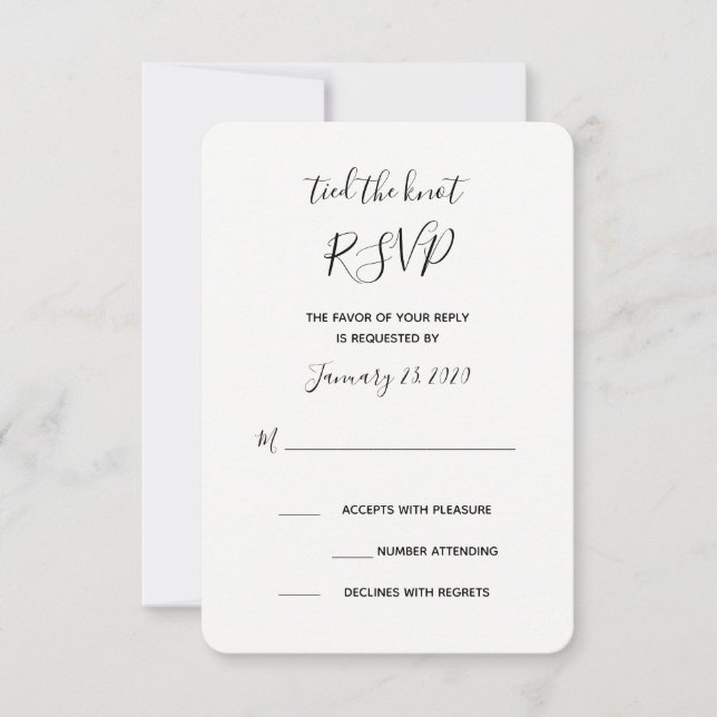 RSVP-Karte des Knotens RSVP Karte (Vorderseite)