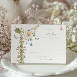 RSVP-Karte des Mythischen Gartens für verzauberte  Einladung