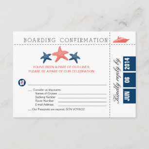 RSVP-Karte des Starfish Boardings RSVP Karte