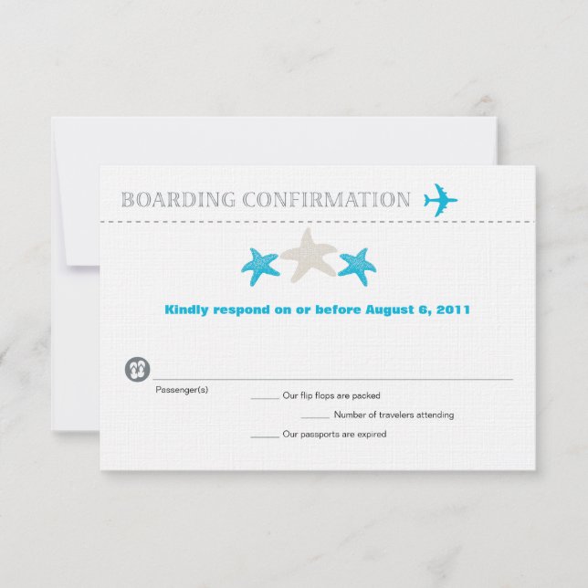 RSVP-Karte des Starfish Boardings RSVP Karte (Vorderseite)