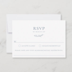 RSVP-Karte "Dusty Blue Botanical Branch Food Aller RSVP Karte