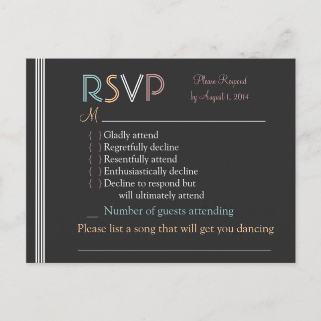 RSVP-Karte Einladungspostkarte (Vorderseite)