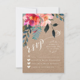 RSVP KARTE | Elegant floral Rustikaler Frühling Tü