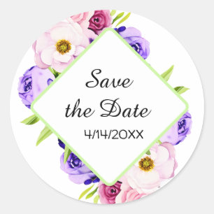 RSVP Karte   Elegante Hochzeit von Wasserfarben Runder Aufkleber