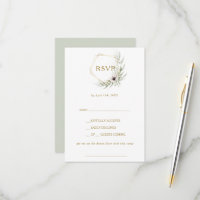 RSVP-Karte Eukalyptus Gold Geometric Song Request