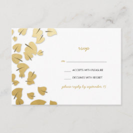 RSVP-Karte: Fallende Blätter mit Goldfolie RSVP Karte