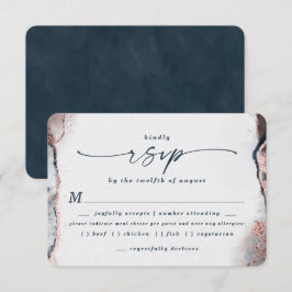 RSVP-Karte für abstrakte Blaue Hochzeit RSVP Karte