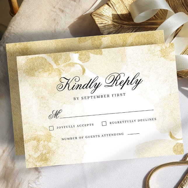 RSVP-Karte für abstrakte Goldhochzeit RSVP Karte (Von Creator hochgeladen)