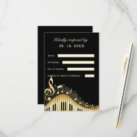 RSVP-Karte für abstraktes Piano