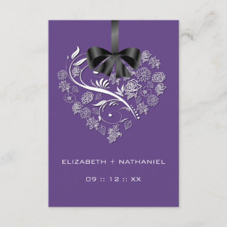 RSVP-Karte für atmungsloses Herz - Pflaume RSVP Karte
