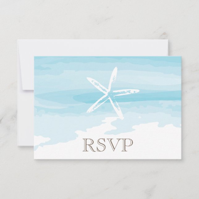 RSVP-Karte für Beach Wedding RSVP Karte (Vorderseite)