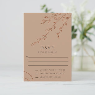 RSVP-Karte für beige Botanische Hochzeit Einladung