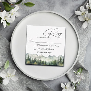 RSVP-Karte für Berge und Pinien Mitteilungskarte