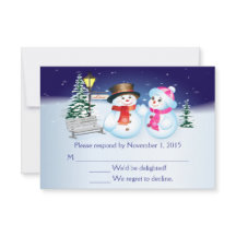 RSVP-Karte für blaue und weiße Schneedecke