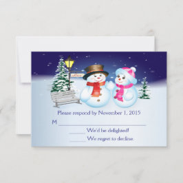 RSVP-Karte für blaue und weiße Schneedecke RSVP Karte