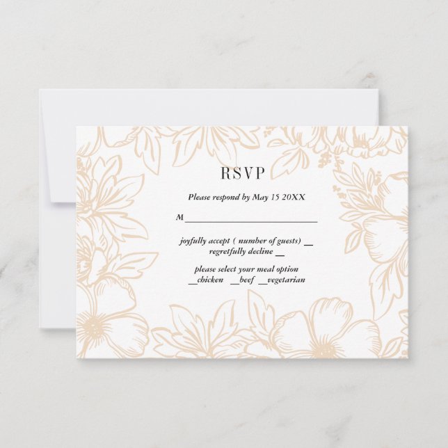 RSVP-Karte für Blume RSVP Karte (Vorderseite)