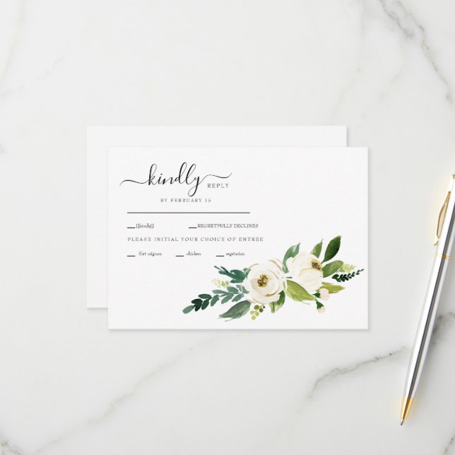 RSVP-Karte für Blume Swash RSVP Karte (Vorderseite/Rückseite Beispiel)