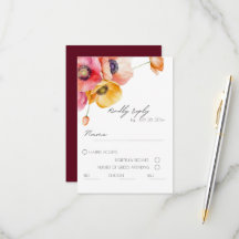 RSVP-Karte für Blumenpaare