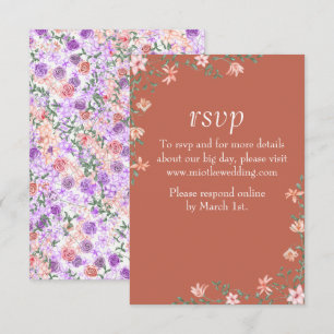 RSVP-Karte für Blumenpfirsiche, Lilac & Clay RSVP Karte
