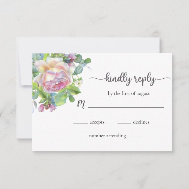 RSVP-Karte für Blumenzehen RSVP Karte (Vorderseite)