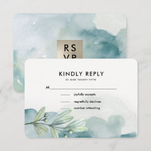 RSVP-Karte für botanische Aquarellmalerei RSVP Karte