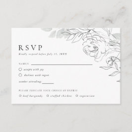 RSVP-Karte für botanische Blumenbilder Begleitkarte