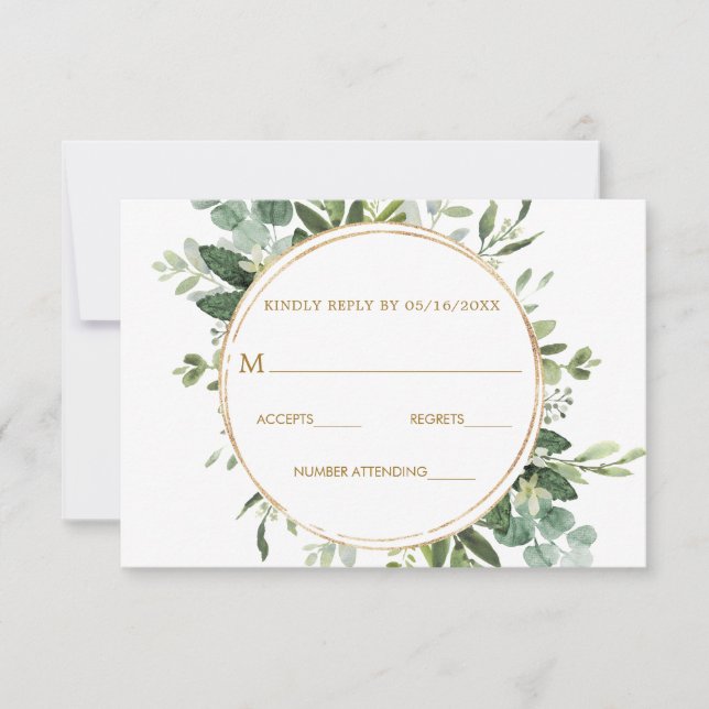 RSVP-Karte für botanische Goldschmiede RSVP Karte (Vorderseite)