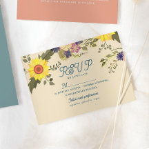RSVP-Karte für Botanische Sonnenblumen