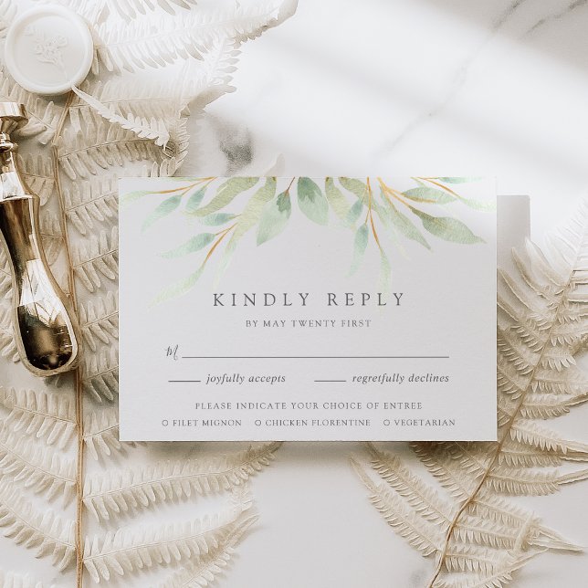 RSVP-Karte für botanische Speisen RSVP Karte (Von Creator hochgeladen)
