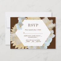 RSVP-Karte für braune Pampasgras und Orchideen