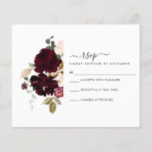 RSVP-Karte für Burgund und Creme
