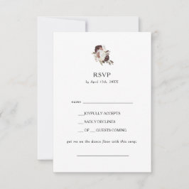RSVP-Karte für Burgundy Boho Floral Song RSVP Karte