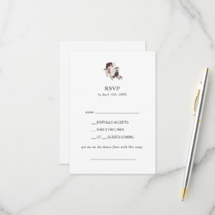 RSVP-Karte für Burgundy Boho Floral Song RSVP Karte