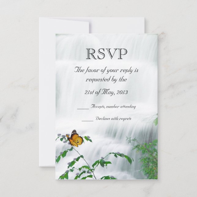 RSVP-Karte für Butterfly & Waterfall RSVP Karte (Vorderseite)